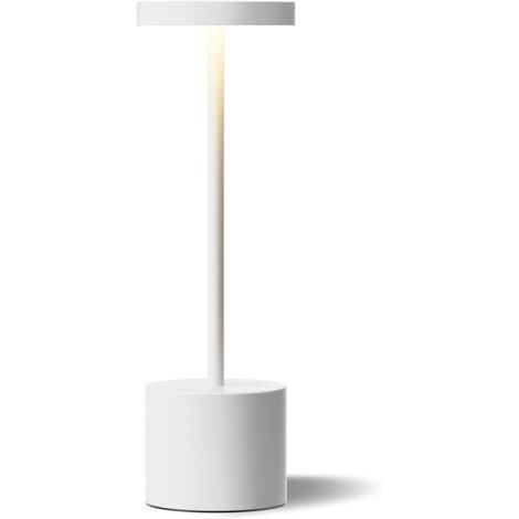 Wiederaufladbare, kabellose Tischleuchte, tragbare LED-Schreibtischlampe, dimmbare, kabellose Tischleuchte mit 3 Farben, Weiß