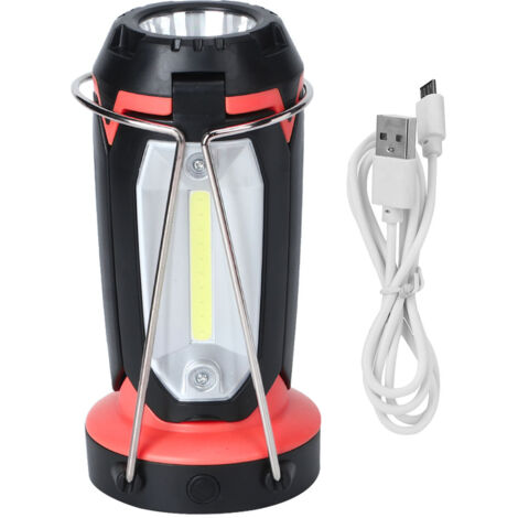 Wiederaufladbare LED-Campinglampe, tragbare COB-Taschenlampe mit verschiedenen Lichtmodi (Rot)