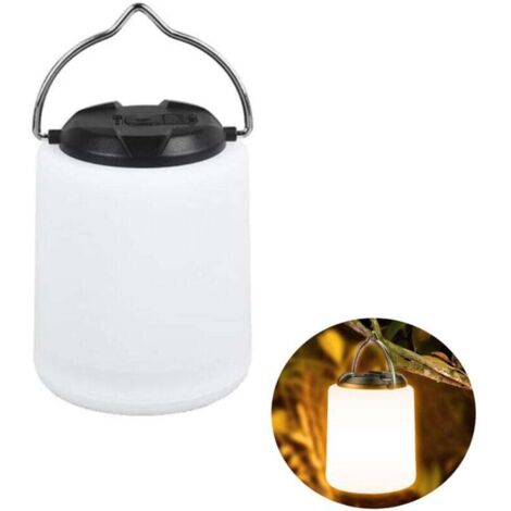Wiederaufladbare LED-Campinglaterne – Warmweißes Licht 3000K, tragbar und wasserdicht für Zelte – Akkulaufzeit über 10 Stunden, 3 einstellbare Helligkeitsstufen (1 Stück)