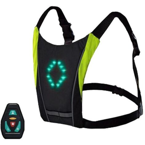 Wiederaufladbare LED-Fahrradjacke (1 Stück) mit USB-Anschluss und 48 LEDs, reflektierende LED-Fahrradjacke mit 4-stufigem Blinker.