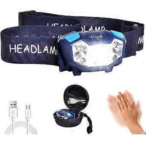 Wiederaufladbare LED-Frontlampe, Letour 5 wasserdichte Modelle IP65 350 lm für Camping, Wandern, Joggen, Angeln, DIY