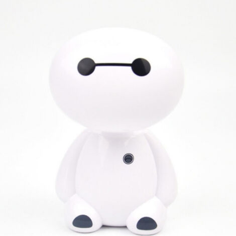 Wiederaufladbare LED-Klapptischlampe, niedliches Cartoon-Design, ideal für Schüler, Schlafzimmer und Studentenwohnheim, Modell Baymax, 10 x 8,4 x 17,5 cm