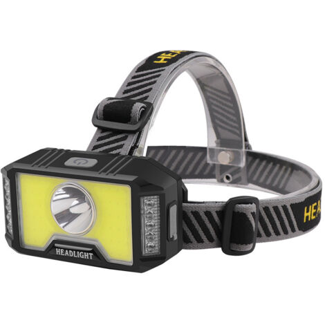Wiederaufladbare LED Lenser Stirnlampe, superheller COB-Scheinwerfer, 5 Modi, 45° verstellbarer Abstrahlwinkel, IPX4
