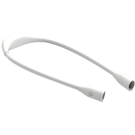 Wiederaufladbare LED-Leselampe, Nackenband-Design, 360-Grad-verstellbar, Nachttischlampe, weiß.
