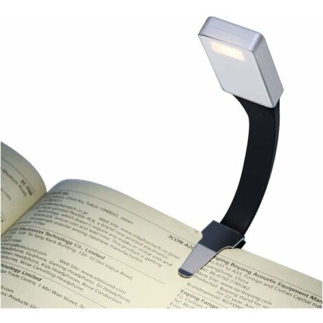 Wiederaufladbare LED-Leseleuchte mit USB-Anschluss, Clip-Nachtlicht mit 3 Helligkeitsstufen, 360° flexibel, ideal für die Nacht (Silber)