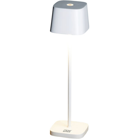 Wiederaufladbare LED Outdoor Tischleuchte CAPRI dimmbar in Weiß, Höhe 25cm