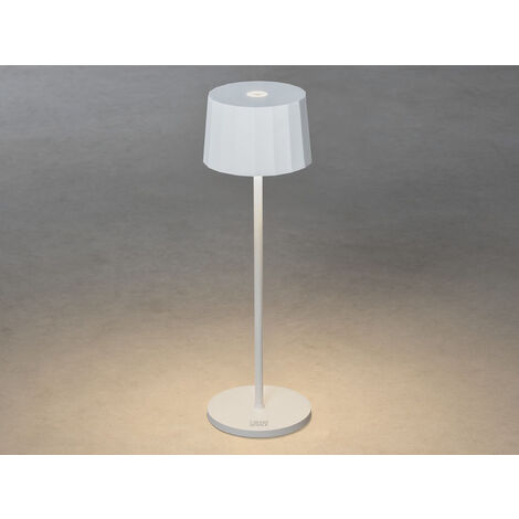 Wiederaufladbare LED Outdoor Tischleuchte POSITANO dimmbar in Weiß, Höhe 35cm