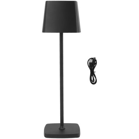Wiederaufladbare LED-Schreibtischlampe mit 5200 mAh Kapazität, sanftes Licht für Arbeits- und Schlafzimmer, modernes Design aus schwarzem Aluminium