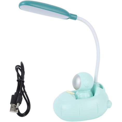 Wiederaufladbare LED-Schreibtischlampe mit USB-Anschluss, 360° flexiblem Hals, Augenschutz und Astronauten-Design