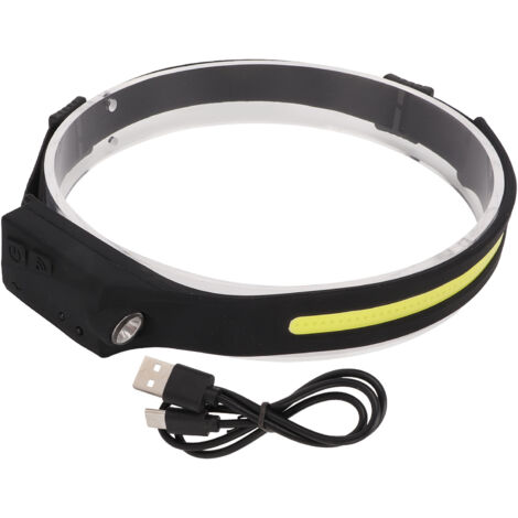 Wiederaufladbare LED-Stirnlampe mit USB-Anschluss, intelligenter Bewegungserkennung, wasserdicht (IPX4), 5 Leuchtmodi, ideal zum Angeln, Joggen und Wandern.