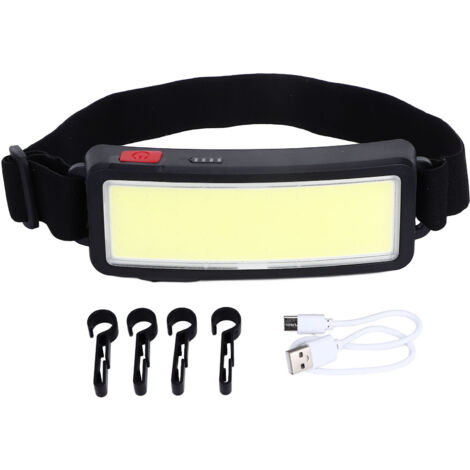 Wiederaufladbare LED-Stirnlampe per USB, wasserdicht (IP64), verstellbar für Angeln, Wandern und Arbeit