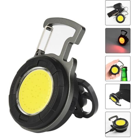 Wiederaufladbare LED-Taschenlampe, 800 lm, 4 Leuchtmodi, klappbarer Ständer und Flaschenöffner, klein und tragbar