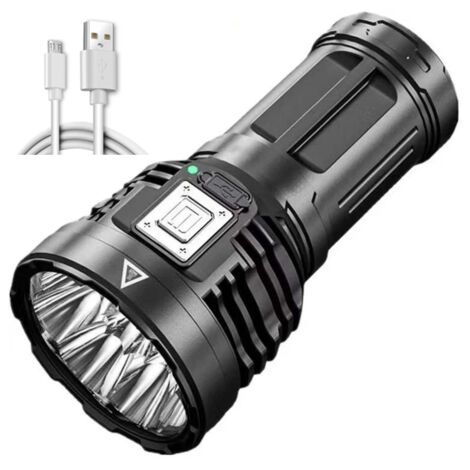 Wiederaufladbare LED-Taschenlampe mit USB-Anschluss für den Außenbereich, superhell für Camping, Wandern und Angeln