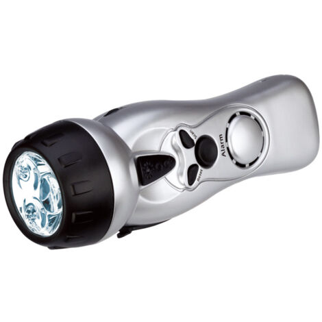 Wiederaufladbare LED-Taschenlampe, multifunktionale Taschenlampe mit Kurbelladealarm, Radio, Camping-Außentaschenlampe für den Heimgebrauch, Notfall-Aktivitäten im Freien