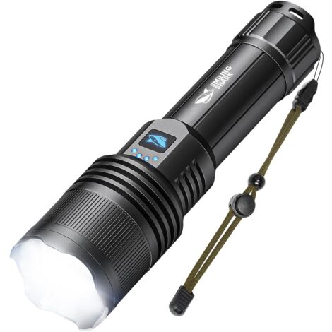 Wiederaufladbare LED-Taschenlampe, ultrahelle LED-Mini-Taschenlampe 5000 Lumen für Camping, Wandern, Outdoor, wasserdichte Handtaschenlampe, Taschenlampe, LED-Lampe, wiederaufladbare Taschenlampe [Ene
