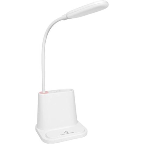 Wiederaufladbare LED-Tischlampe mit USB-Anschluss, Stifthalter, zwei Beleuchtungsmodi und 360-Grad-Drehfunktion für Schüler