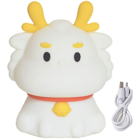 Wiederaufladbare Silikon-Nachtlampe für Baby- oder Kinderzimmer – Tiermotiv – Sanftes und einstellbares Licht – 3000 K & RGB – Größe: 137 mm