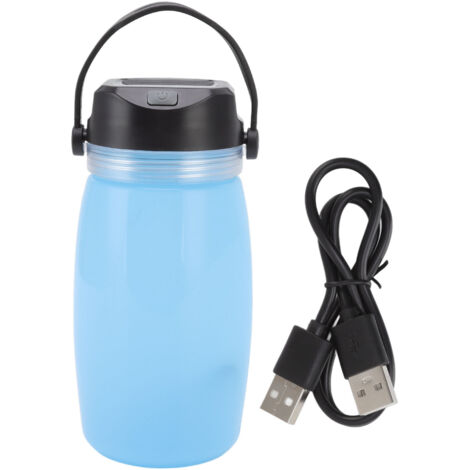 Wiederaufladbare Solar-Wasserflasche mit LED-Licht, leuchtender Becher für Wandern, Camping und Zelten, USB-Aufladung