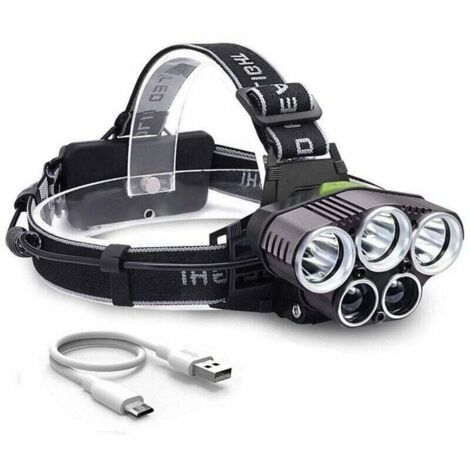 Wiederaufladbare Stirnlampe – Leistungsstarke, ultra-wiederaufladbare USB-LED-Stirnlampe mit 4 Beleuchtungsmodi und IPX4-Schutz für Camping, Jagd, Angeln, Bergsteigen und Wandern.