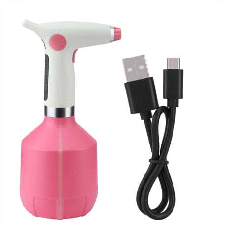 Wiederaufladbare USB-Gießflasche für Zimmerpflanzen und Gärten (Pink)