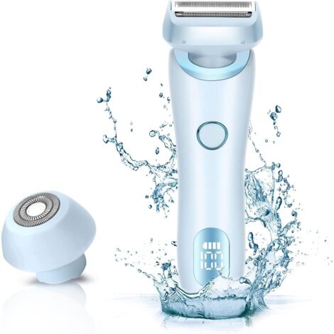 Wiederaufladbarer 2-in-1-Elektrorasierer für Damen zur Rasur von Beinen, Achseln und Bikinizone wasserdichter IPX7-Trimmer für Nass- und Trockenrasur