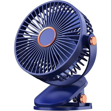 Wiederaufladbarer Clip-Ventilator mit LED, starkem Luftstrom, 720-Grad-Drehung, für Büro, Zuhause und Camping