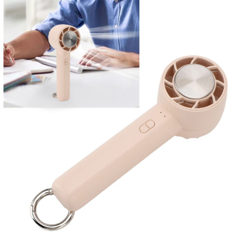 [Wiederaufladbarer Handventilator] + [Turbo-Taschenventilator] + [Minimalistisch und leise] + [Mit Halbleiter-Kühltechnologie und Haken, 3 Geschwindigkeitsstufen, 2000-mAh-Akku, Beige]