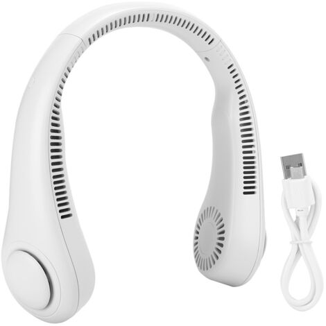 Wiederaufladbarer, klingenloser Nackenventilator per USB, Mini-Klimaanlage, grau