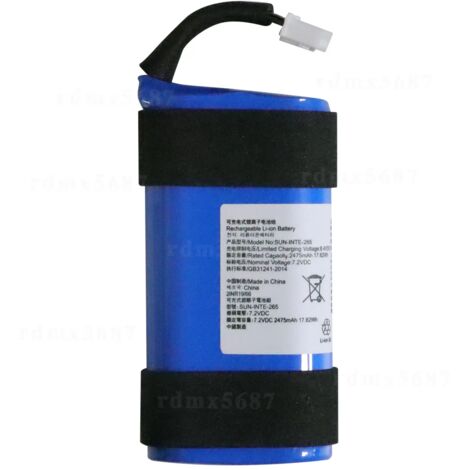 Wiederaufladbarer Li-Polymer-Akku, kompatibel mit JBL Partybox On-The-Go, 7,2 V, 2475 mAh (Referenz: SUN-INTE-265) (ohne L)