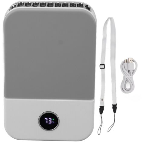Wiederaufladbarer Nackenventilator mit USB-Anschluss, 3 Geschwindigkeitsstufen und leisem Betrieb, inklusive Gürtelclip – Tragbare Sommerbrise