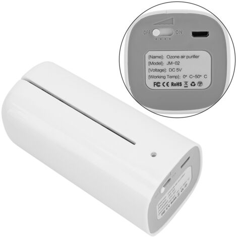 Wiederaufladbarer Ozon-Luftreiniger für den Kühlschrank  Geruchsneutralisierer & Sterilisator  ABS  47 x 47 x 100 mm  2000 mAh  3 Geschwindigkeitsstufen