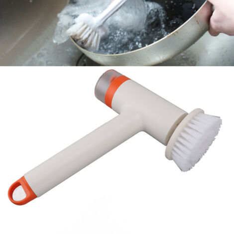 Wiederaufladbarer, rotierender Elektrobesen mit integriertem Wassertank – Komplettes Mehrzweck-Set für Küche, Bad, Fliesen und Fenster – 6 Aufsätze, tragbar, ABS – 528 g/27,5 cm – Marke: HOME ESSENTIA