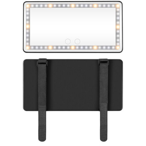 Wiederaufladbarer Sonnenblendenspiegel mit LED (3 Beleuchtungsmodi) und Berührungsschalter – 26 x 13,5 cm. Kratzfester Kosmetikspiegel für den universellen Einsatz im Auto.