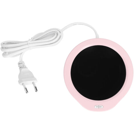 Wiederaufladbarer Tassenwärmer (18 W), konstante Temperatur 55 °C – Energiesparend fürs Büro – 220-V-EU-Stecker, Rosa