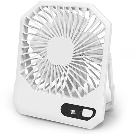Wiederaufladbarer Tischventilator, 2600 mAh, 180-Grad-Neigung, faltbar, ultradünn, drei Geschwindigkeitsstufen