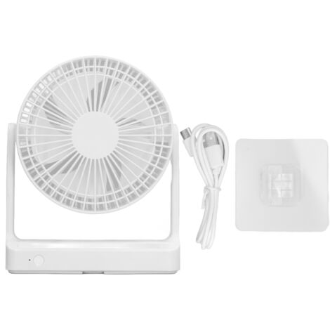 Wiederaufladbarer Tischventilator mit Nachtlicht, tragbar und zur Wandmontage geeignet für Schlafzimmer, Büro oder Zuhause