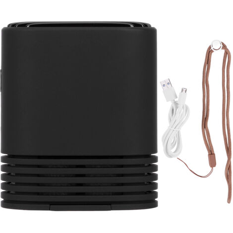 Wiederaufladbarer, tragbarer Luftreiniger mit Negativ-Ionen-Technologie per USB zur Beseitigung von Formaldehyd und Feinstaub (PM2,5) – Schwarz