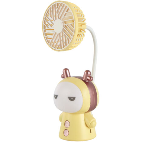 Wiederaufladbarer, tragbarer USB-Tischventilator, faltbarer ABS-Ventilator für Reisen, Büro, Bibliothek, Zitronendesign