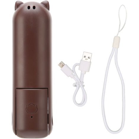 Wiederaufladbarer, tragbarer USB-Ventilator, 5 Stunden Akkulaufzeit, braune Farbe, ideal für Outdoor-Aktivitäten und Reisen