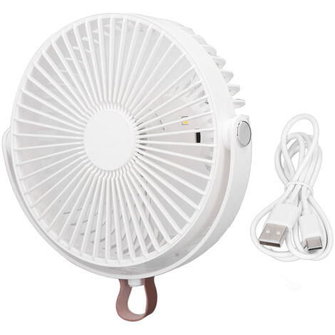 Wiederaufladbarer USB-Campingventilator mit 3 Geschwindigkeitsstufen und tragbarer Nachtlampe für Zelt und Schlafsaal