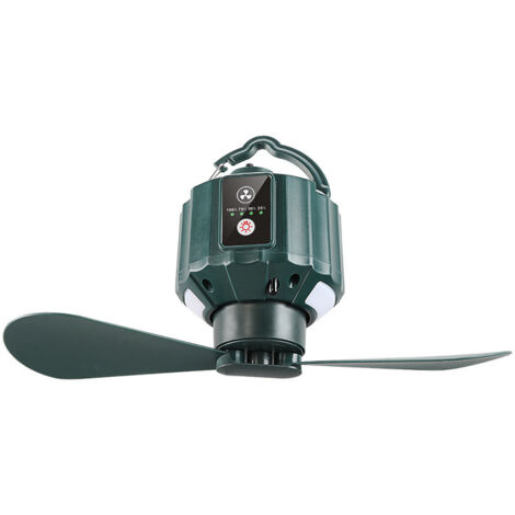 Wiederaufladbarer USB-Campingventilator Timer mit Fernbedienung + abnehmbare Flügel, Tragehaken Mehrzweckventilator für Zelte/Outdoor/Zuhause (26×13,2×18cm)