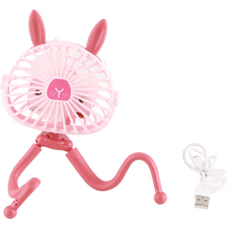 Wiederaufladbarer USB-Handventilator für Kinderwagen, Büro und Reisen – flexibel und leise