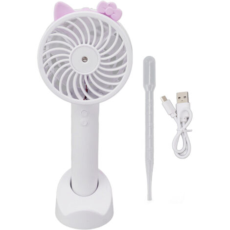 Wiederaufladbarer USB-Handventilator mit 3 Geschwindigkeitsstufen – Integrierter Sprühnebel – Tragbar und leise