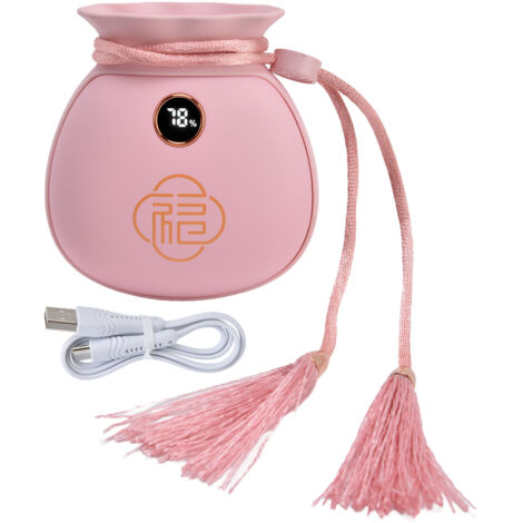 Wiederaufladbarer USB-Handwärmer im Glückstaschen-Design – Rosa für den Winter