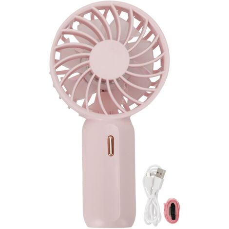 Wiederaufladbarer USB-Taschenventilator – Starker Luftstrom für Reisen, Büro und Studium – Pink
