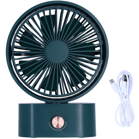 Wiederaufladbarer USB-Tischventilator, 10 Geschwindigkeitsstufen, 270°-Oszillation für Zuhause und Büro