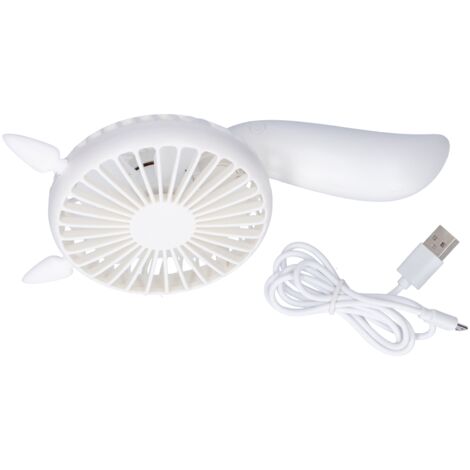 Wiederaufladbarer USB-Tischventilator mit 180°-Drehung – Mini-Tischventilator, weiß