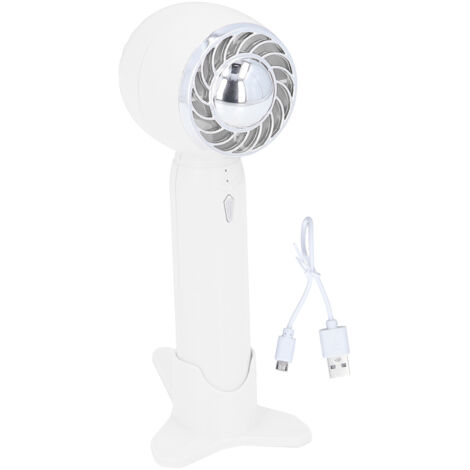 Wiederaufladbarer USB-Tischventilator mit 2000 mAh – Tragbarer Reiseventilator, Weiß