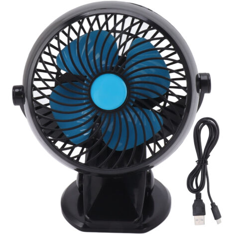 Wiederaufladbarer USB-Tischventilator mit starker Klemme, 360°-Drehung, stufenloser Geschwindigkeitsregelung, leise und tragbar für Bett, Schreibtisch oder Laufband.