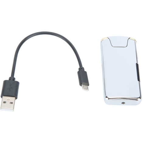 Wiederaufladbarer USB-Zigarettenanzünder mit doppeltem Lichtbogen und silberner LED-Anzeige